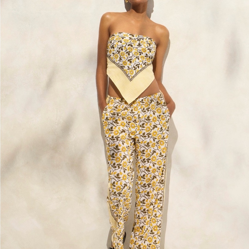 J. Crew Cotton Voile Bandana in Daffodil Daze Block Print, M/L